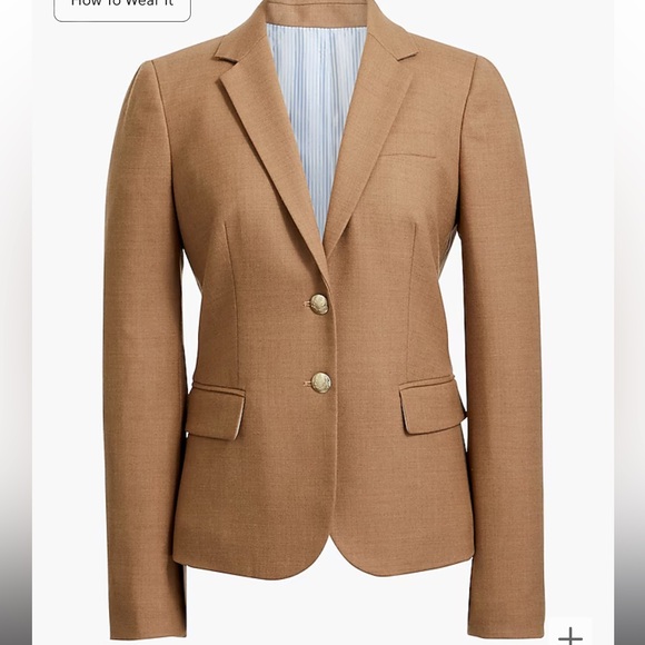 J Crew Original Schoolboy Blazer • Camel • Size 2 - Picture 2 of 7